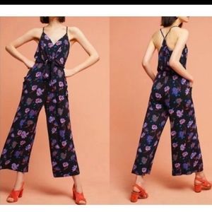 Anthropologie moulinette Soeurs tie front cropped leg Jumpsuit